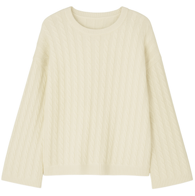 Blair Cashmere Cable - Chalk