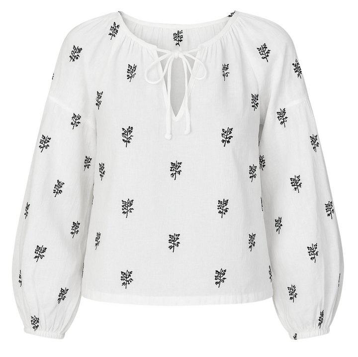 Folk Top - Black Sprig