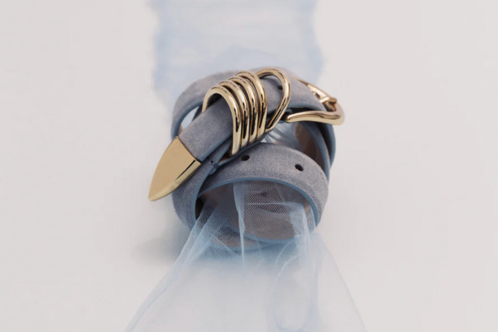 Hollyhock - Powder Blue/Gold