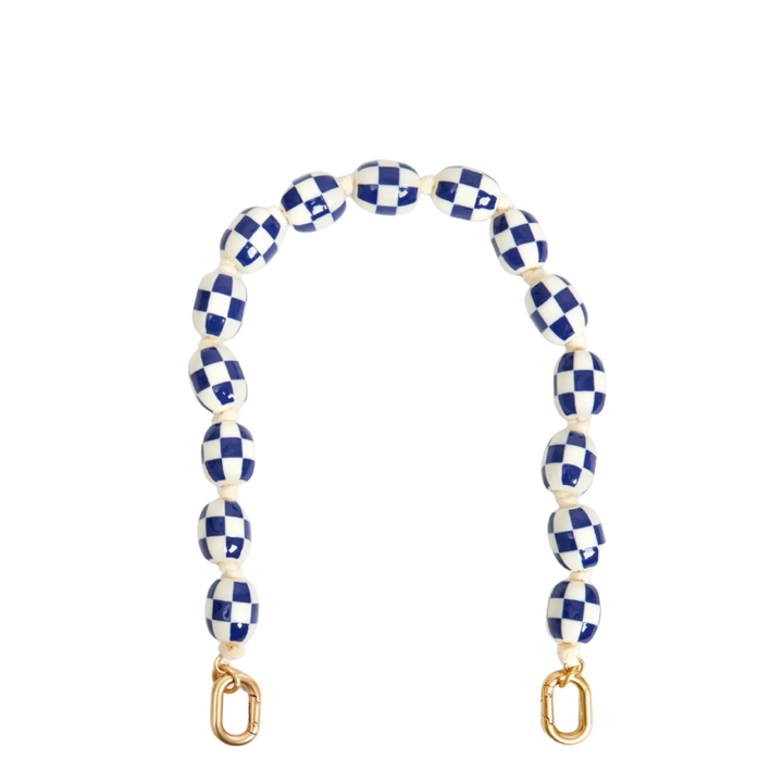 Shortie Strap - Blue & Cream Checker