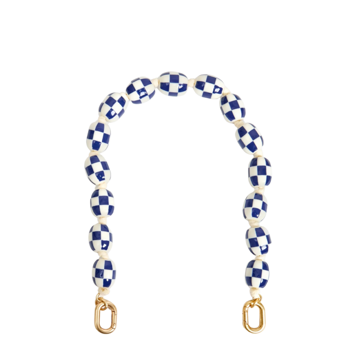 Shortie Strap - Blue & Cream Checker