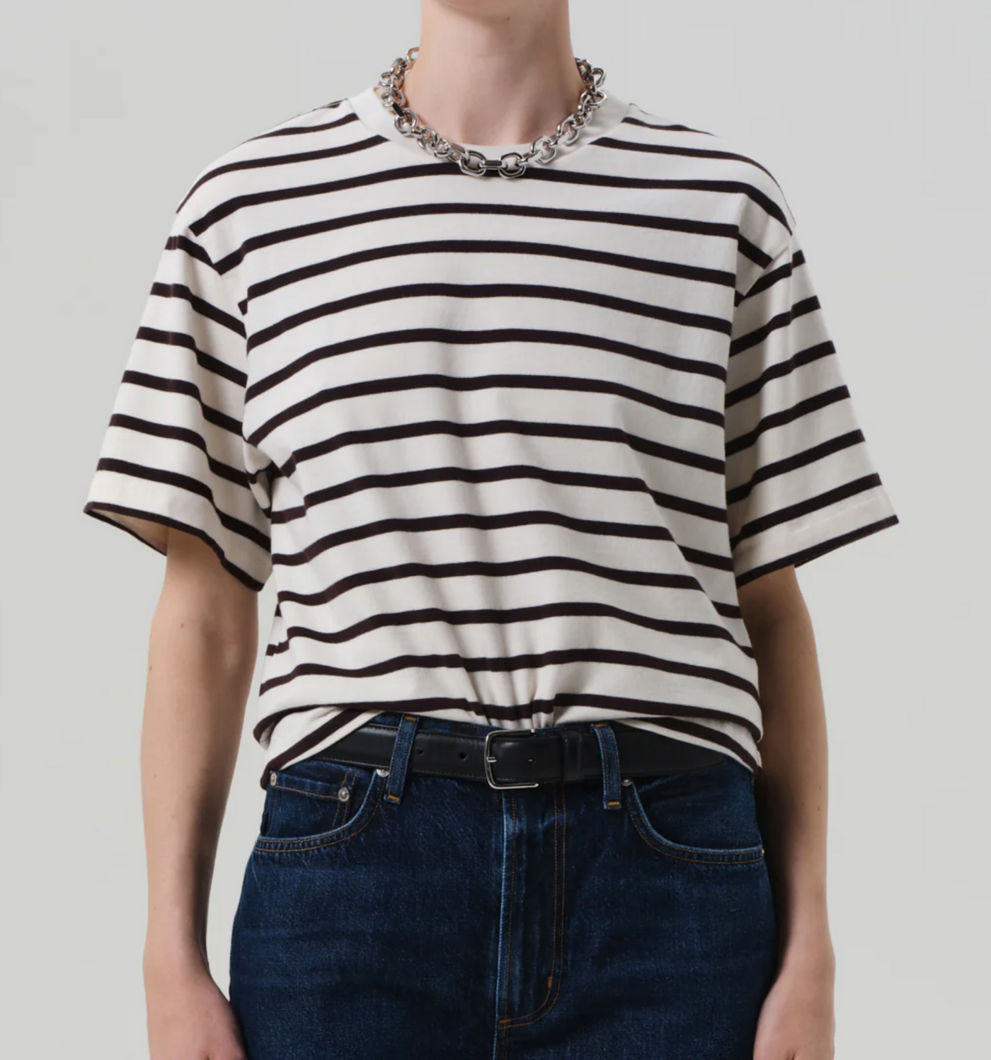 Goldie Tee - Chocolate Stripe