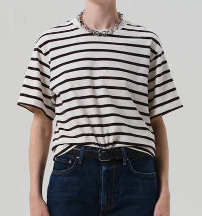 Goldie Tee - Chocolate Stripe