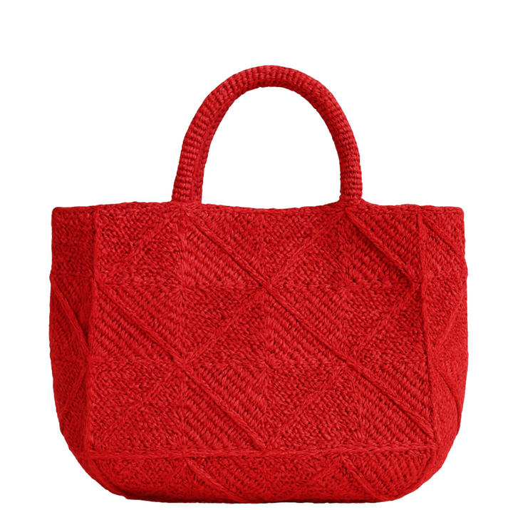 Nico Raffia Tote - Red