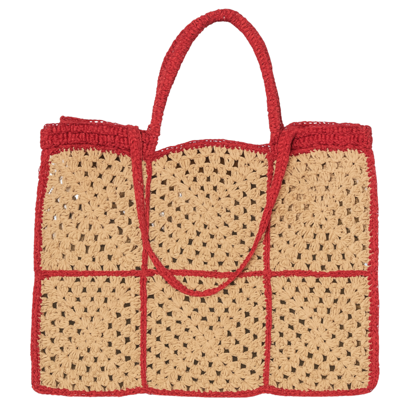 Carrey Raffia Tote - Red