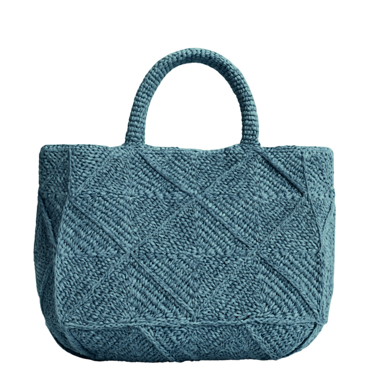 Nico Raffia Tote - Blue Jeans