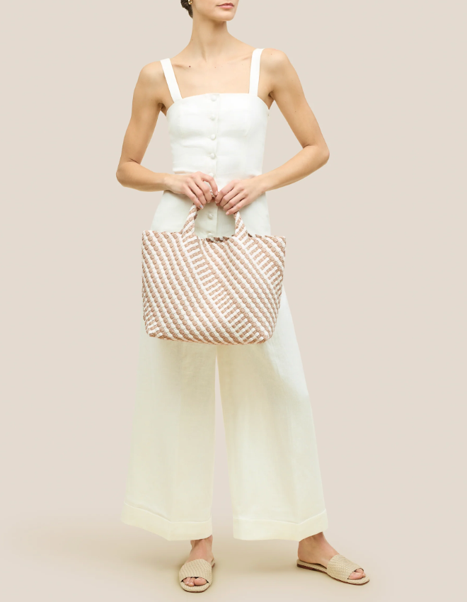 St Barths Medium Tote Graphic Stripe - Mykonos