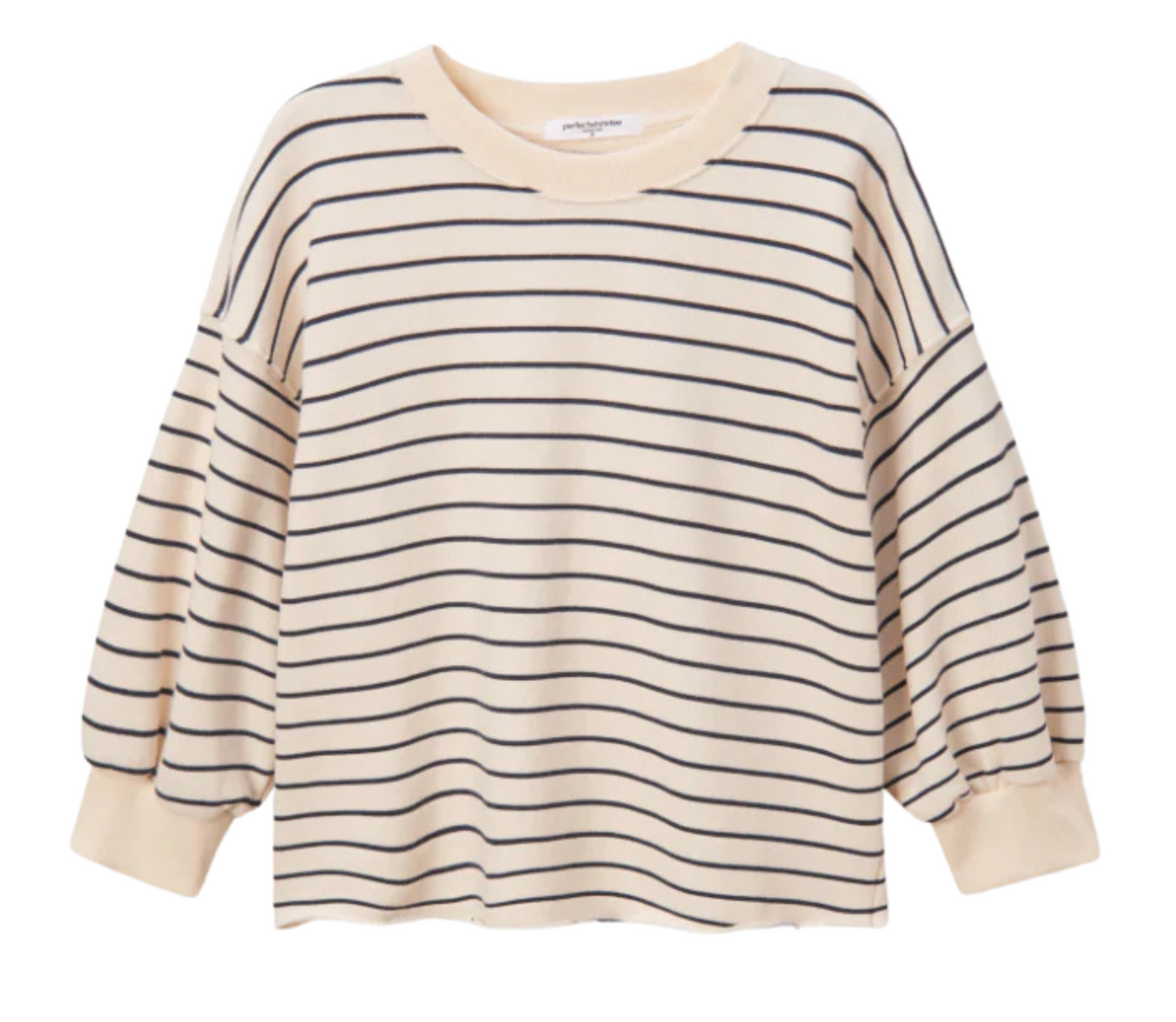 Niall Stripe French Terry Crewneck - Natural/Night