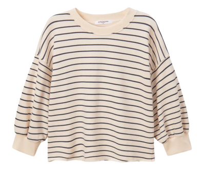 Niall Stripe French Terry Crewneck - Natural/Night