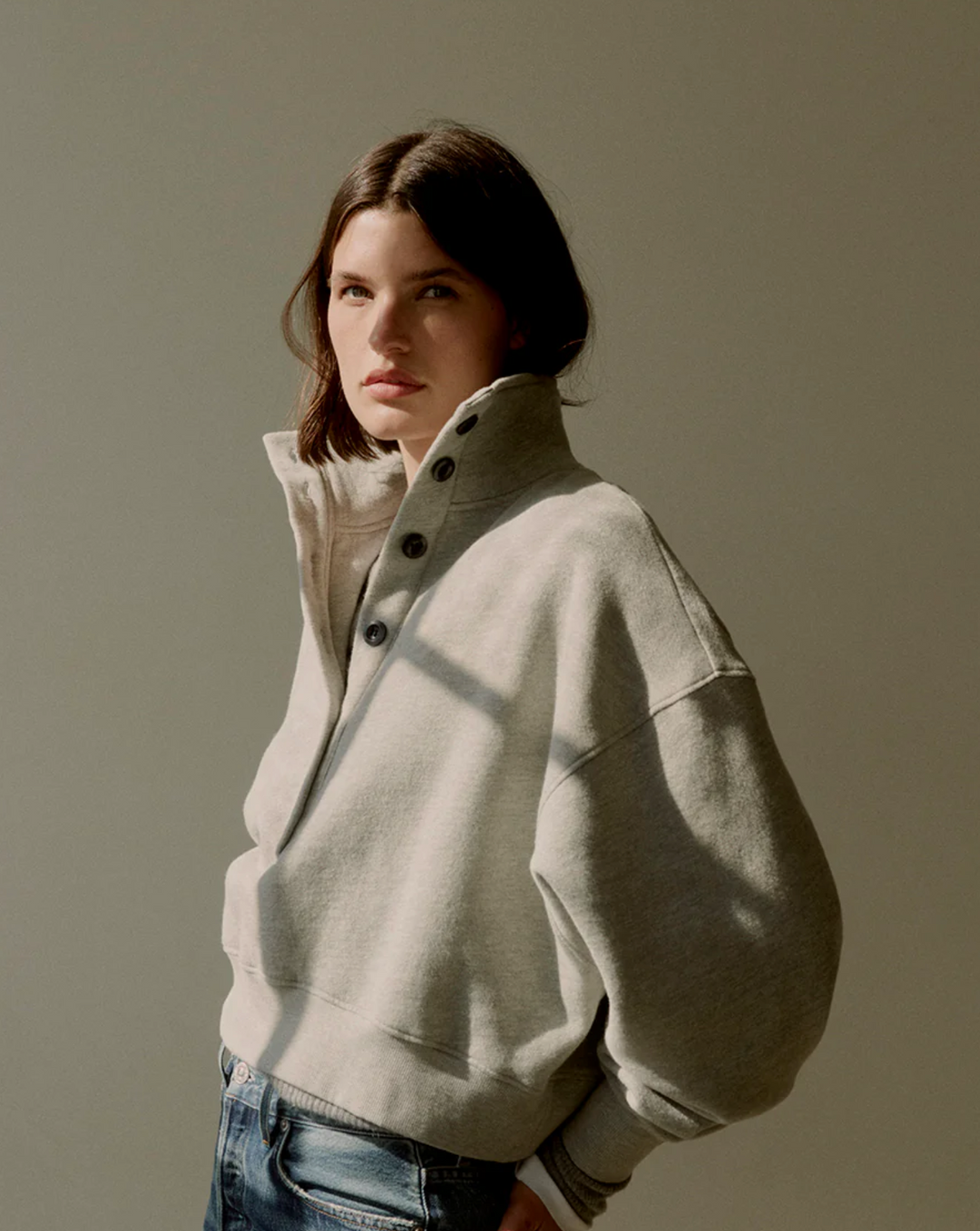 Mirelle Funnel Neck - Heather Grey