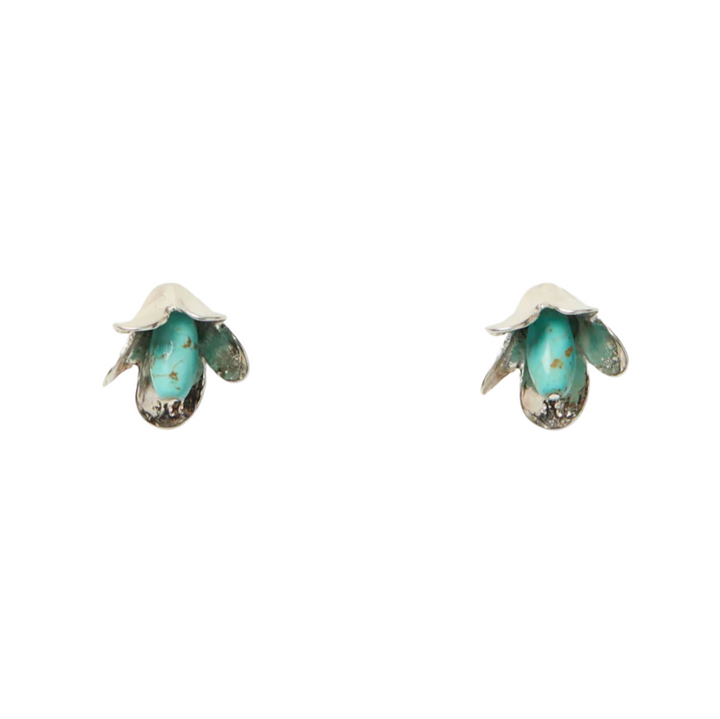 Bellflower Stud Earrings - Turquoise