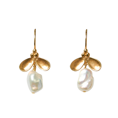 Petal Earrings - White Pearl