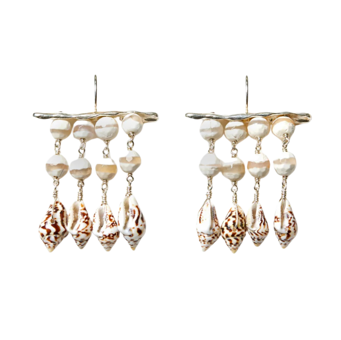 Cassis Waterfall Earrings - White Agate