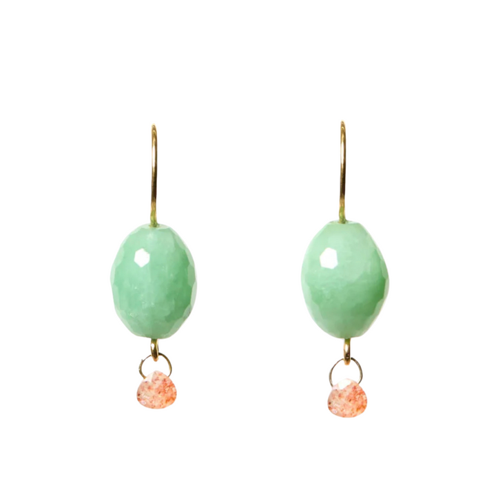 Jelly Bean Earrings - Chrysoprase