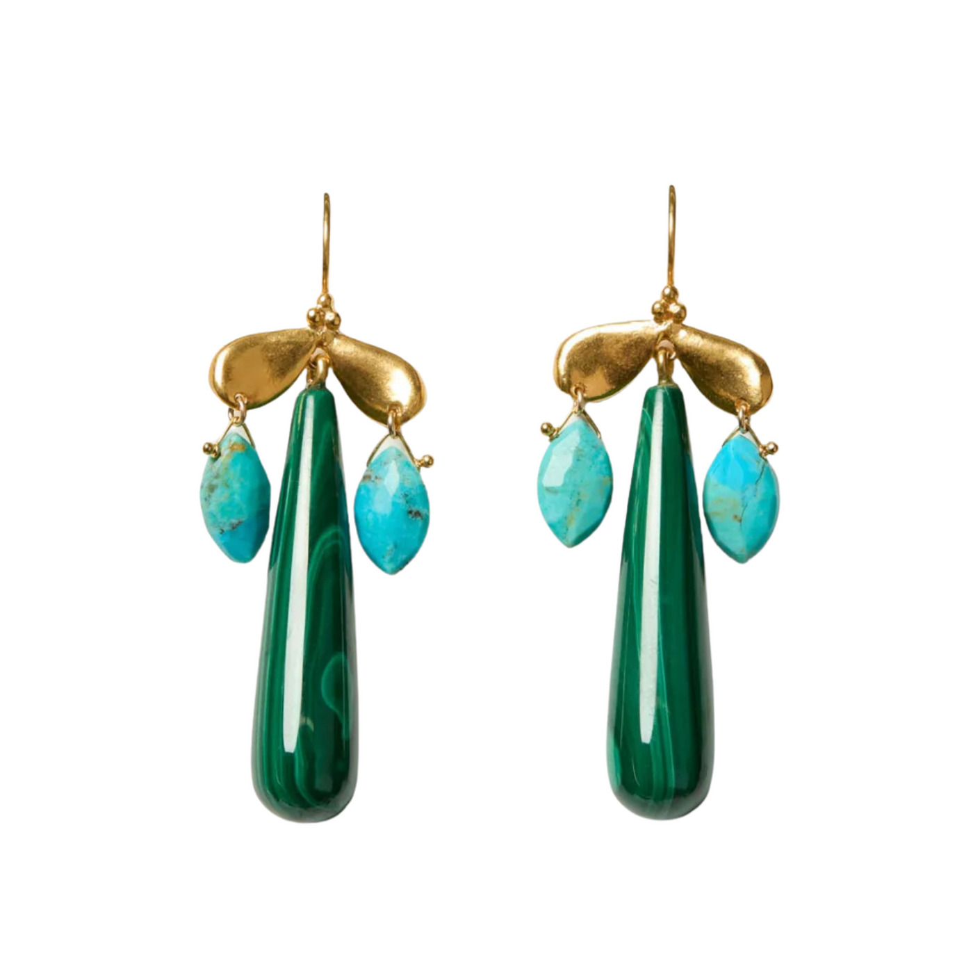 Dragonfly Chandelier Earrings - Malachite
