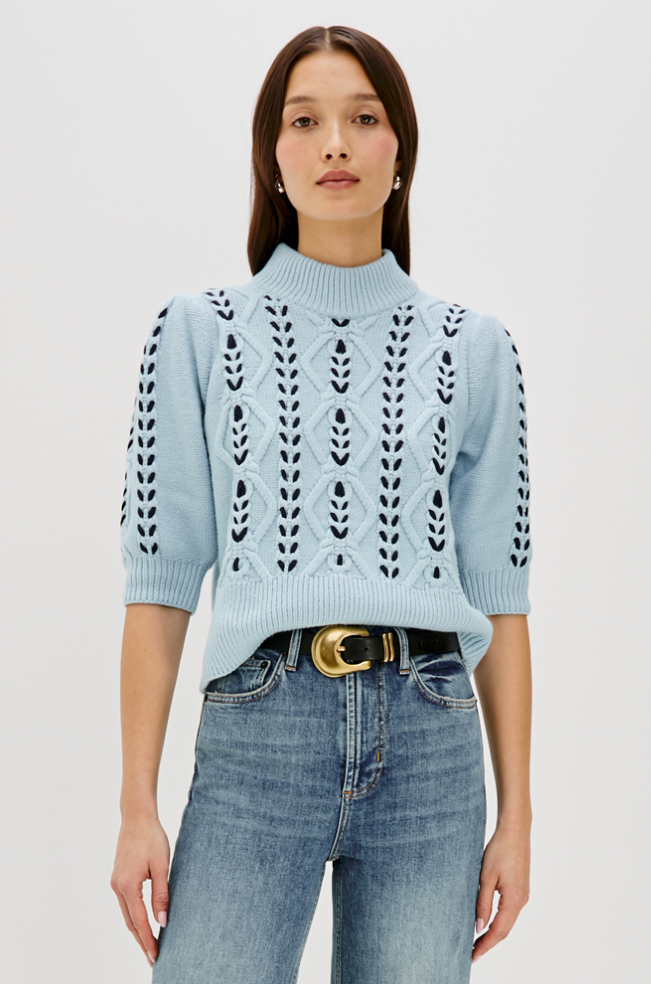 Addy Sweater - Sky/Navy