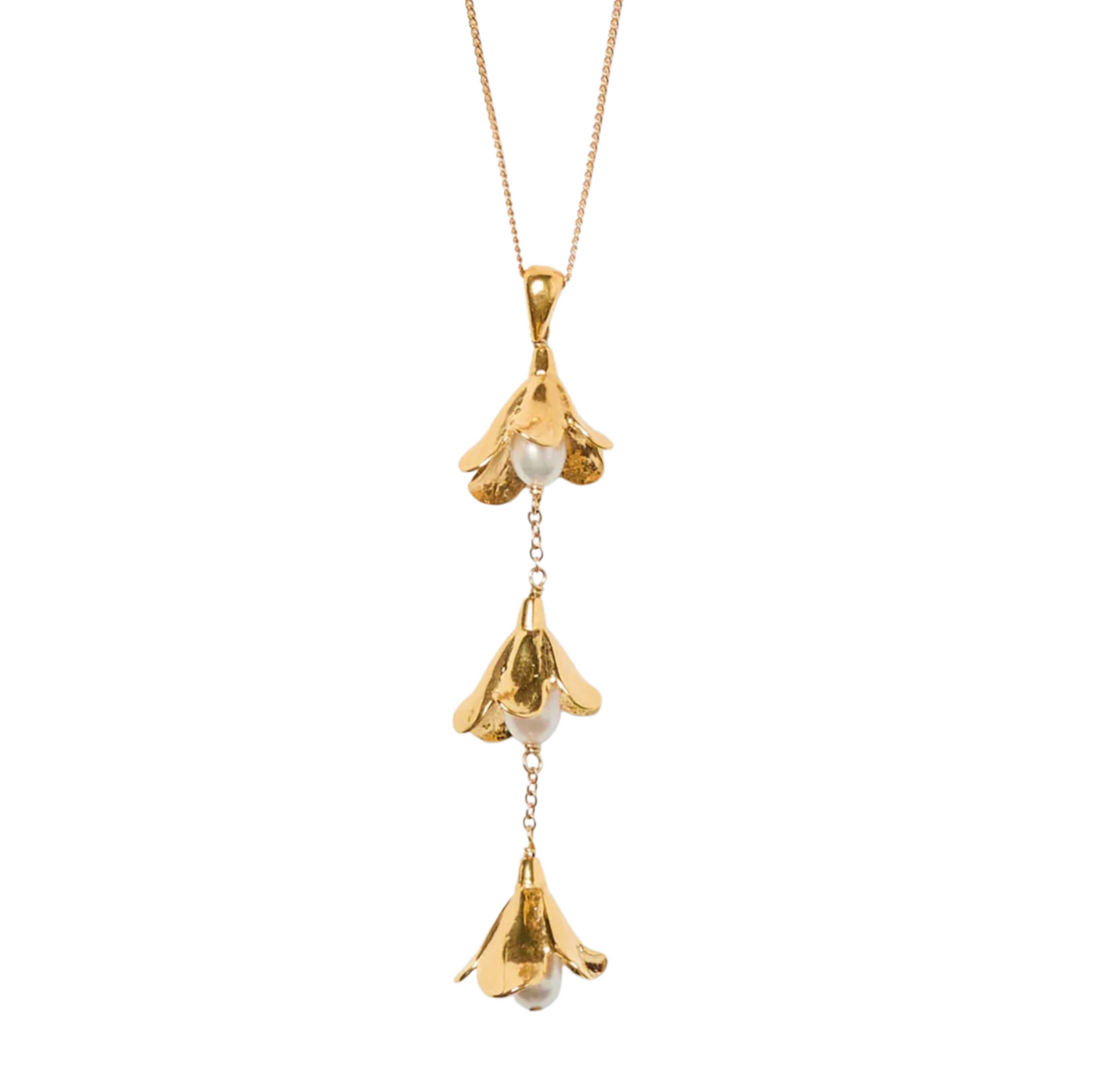 Bellflower Drop Necklace - Gold