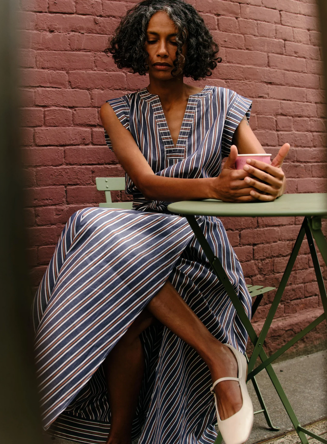 Isadora Dress - Navy Stripe