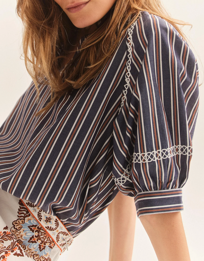 Eleanor Top - Navy Stripe
