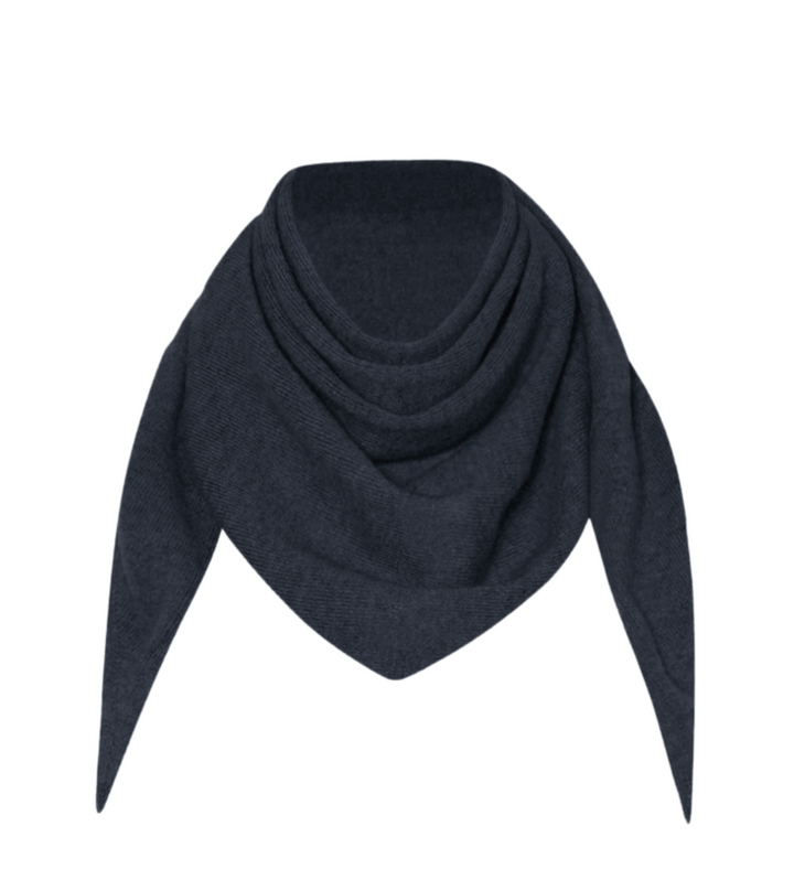 Cashmere Blend Triangle Scarf- Navy