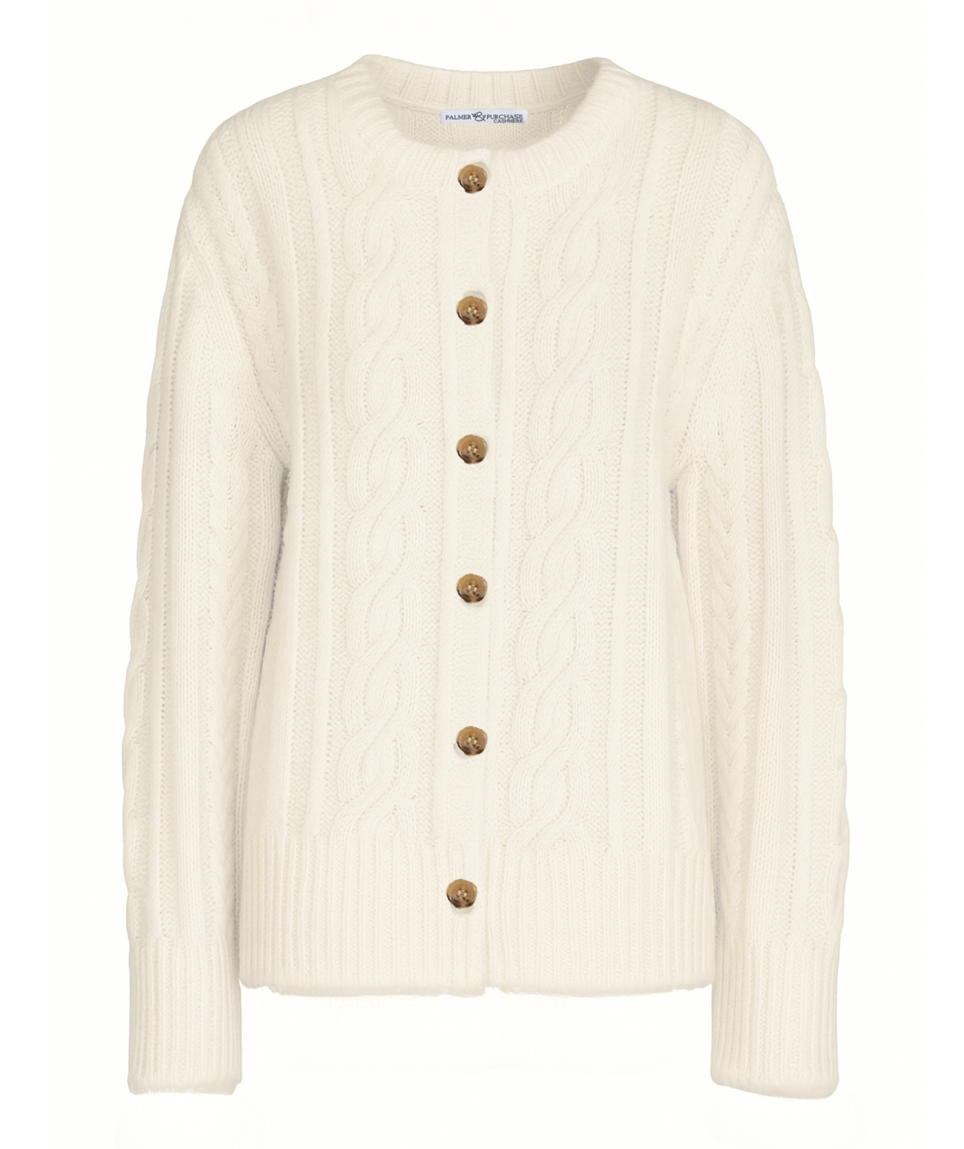 Elle Cable Cardigan-White