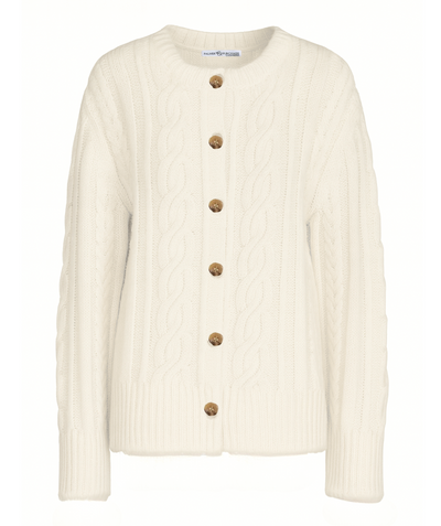 Elle Cable Cardigan-White