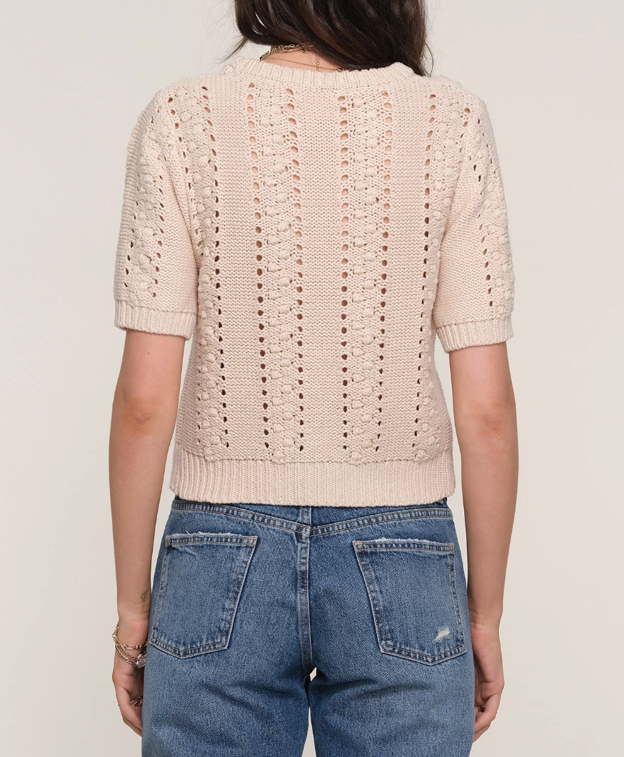 Ecru Pointelle Sweater