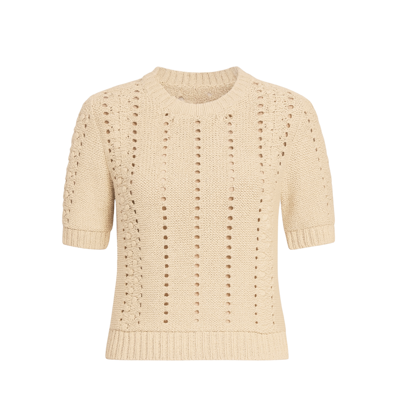 Ecru Pointelle Sweater