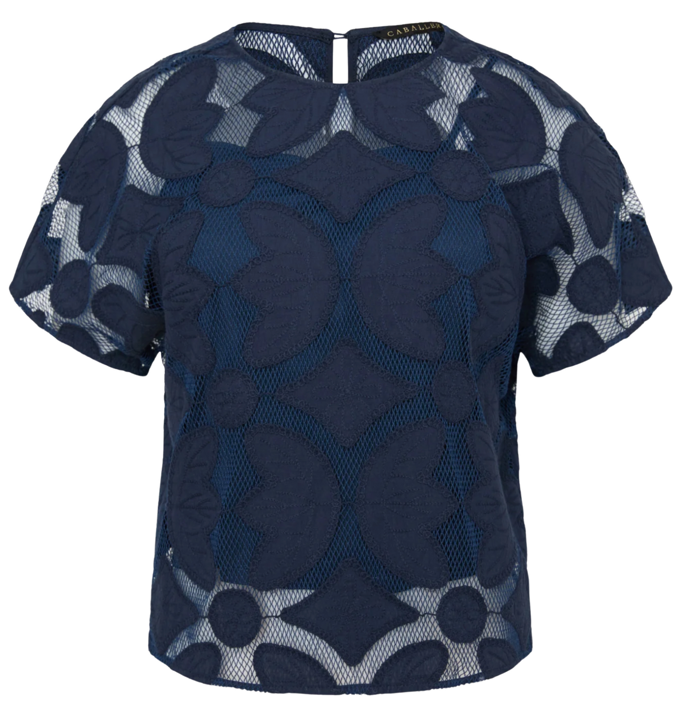Carmen Top- Navy Lace