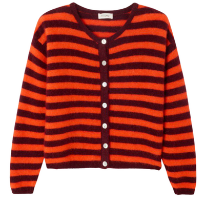Vitow Cardi - Striped Garnet/Melange