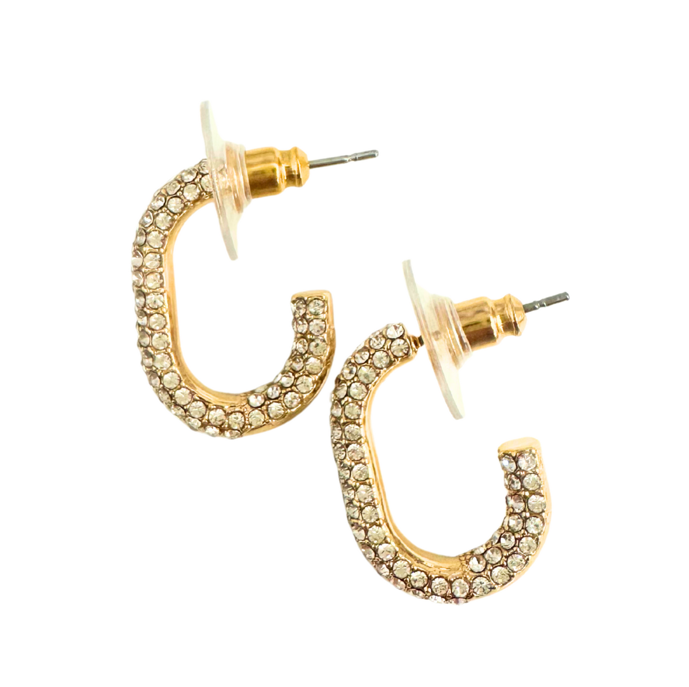 CZ Stud Link Earrings
