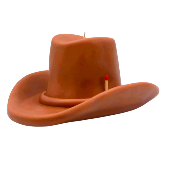 Belle Star Cowboy Hat Candle - Cognac
