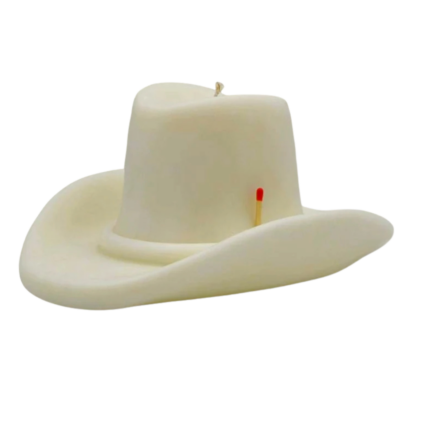 Belle Star Cowboy Hat Candle - White