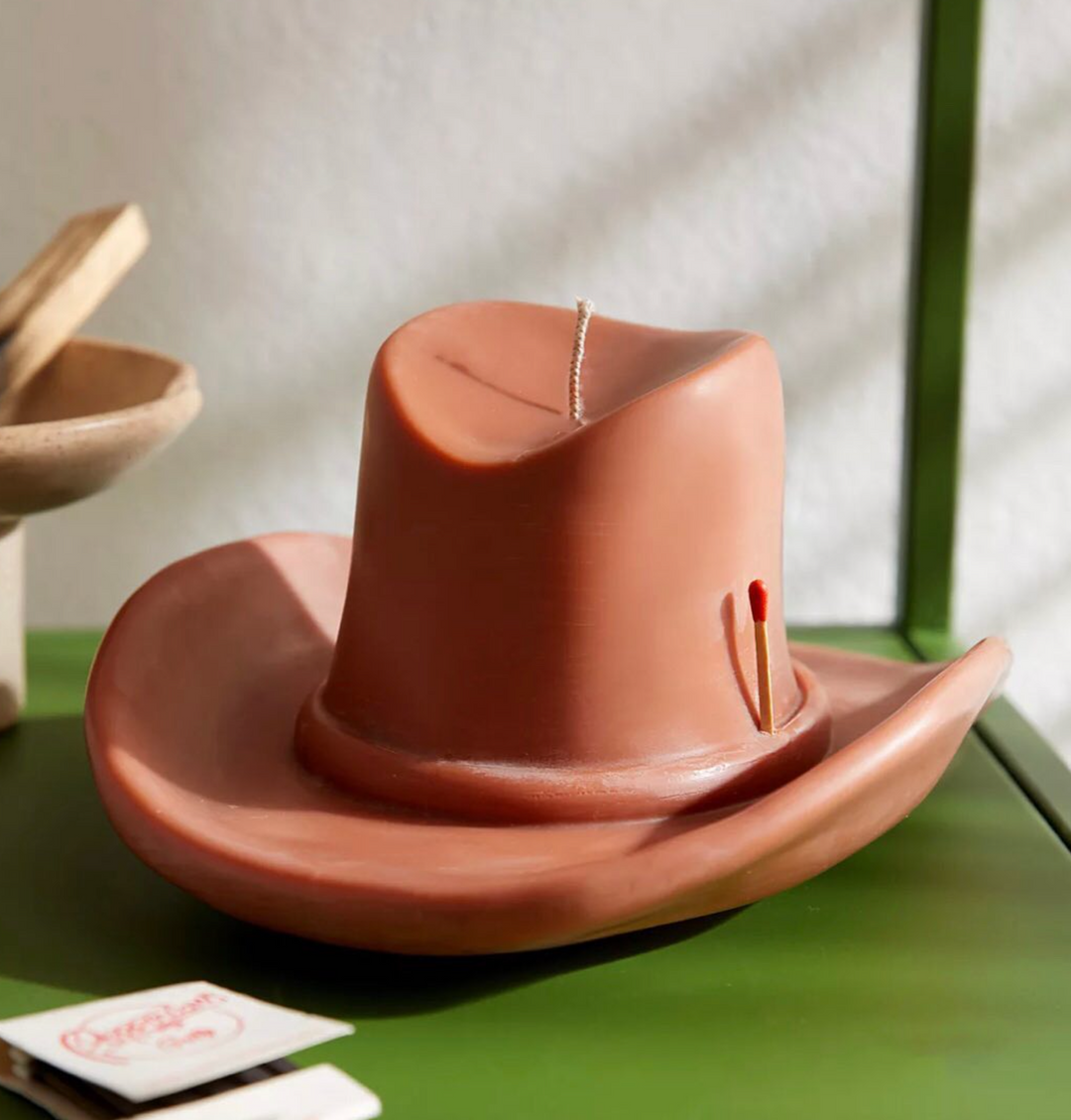 Belle Star Cowboy Hat Candle - Cognac