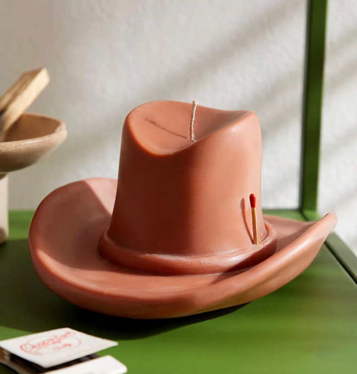 Belle Star Cowboy Hat Candle - Cognac