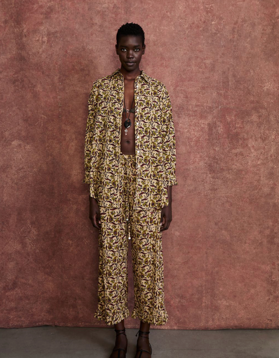 Paisley Printed Set - Olive