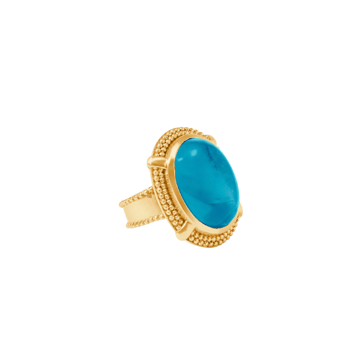 Cabochon Statement Ring - Iridescent London Blue