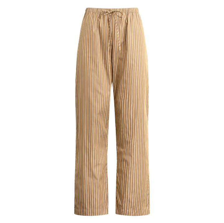 Yoshi Classic Tie Pant - Mocha Brown Stripe