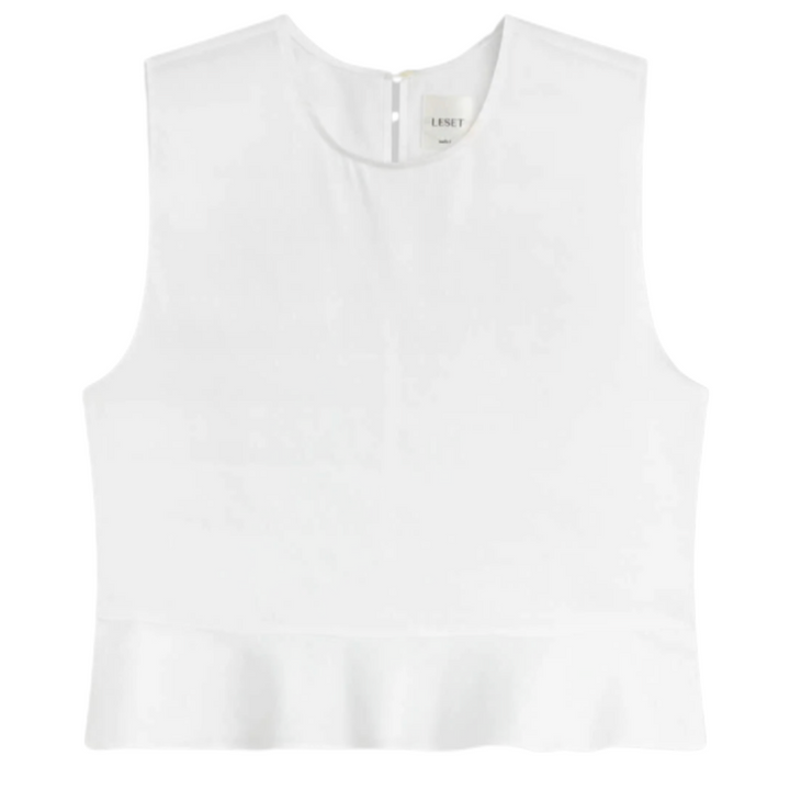 Yoko Peplum Top - White