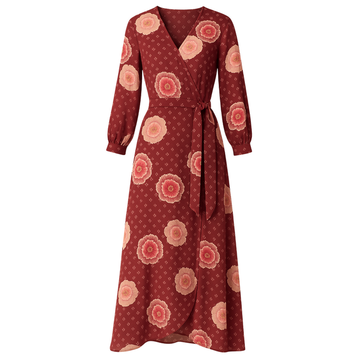 Kate Long Sleeve Dress - Poppy Cherry