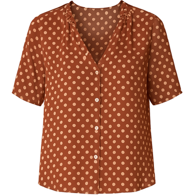 Violet Top - Polka Dot Cappuccino