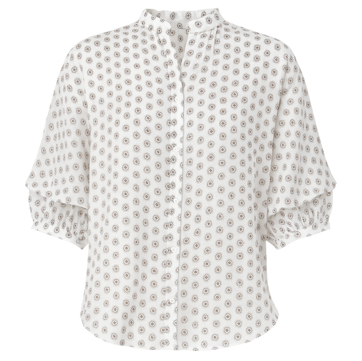 Mandarin Collar Top - Signet Olive Organic