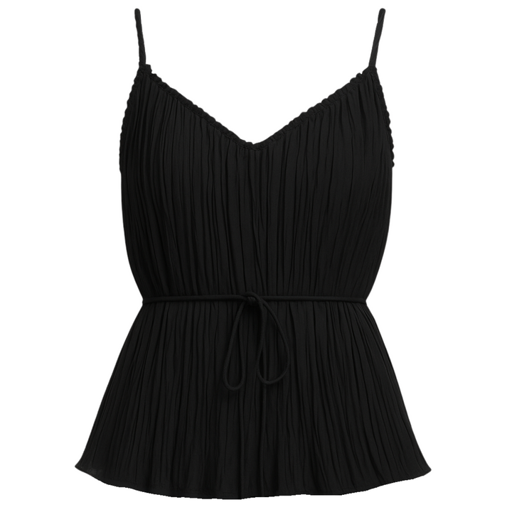 Murphy Pleated Tank Top - Black