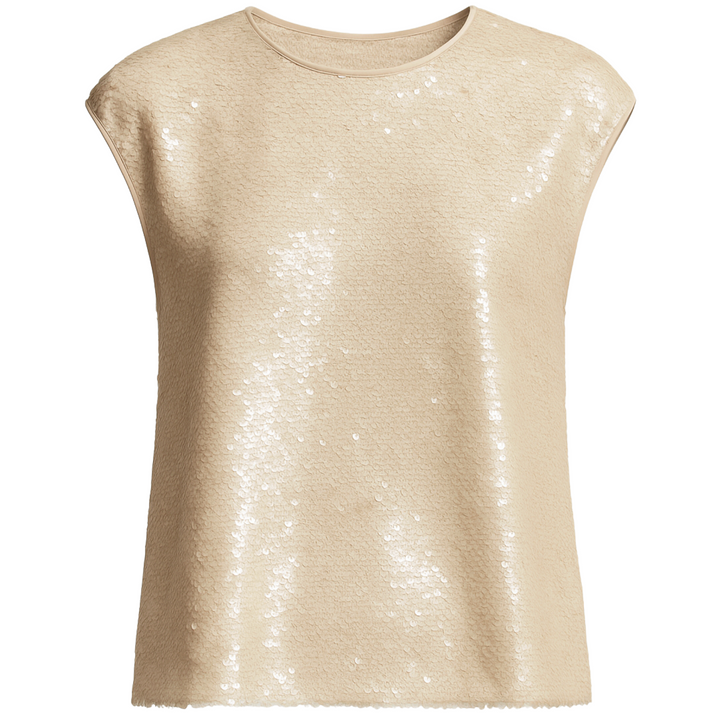 Bowen Sequin Muscle Tank - Pearl