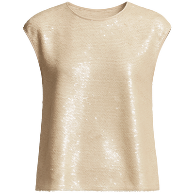 Bowen Sequin Muscle Tank - Pearl