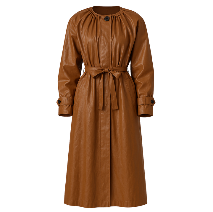 Lena Coated Twill Jacket - Cognac