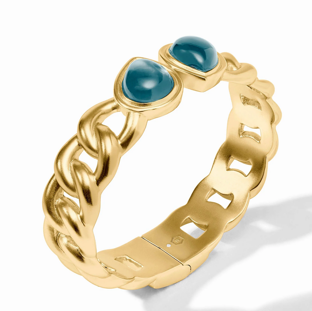 Dolce Hinge Bangle Small - Iridescent Montana Blue