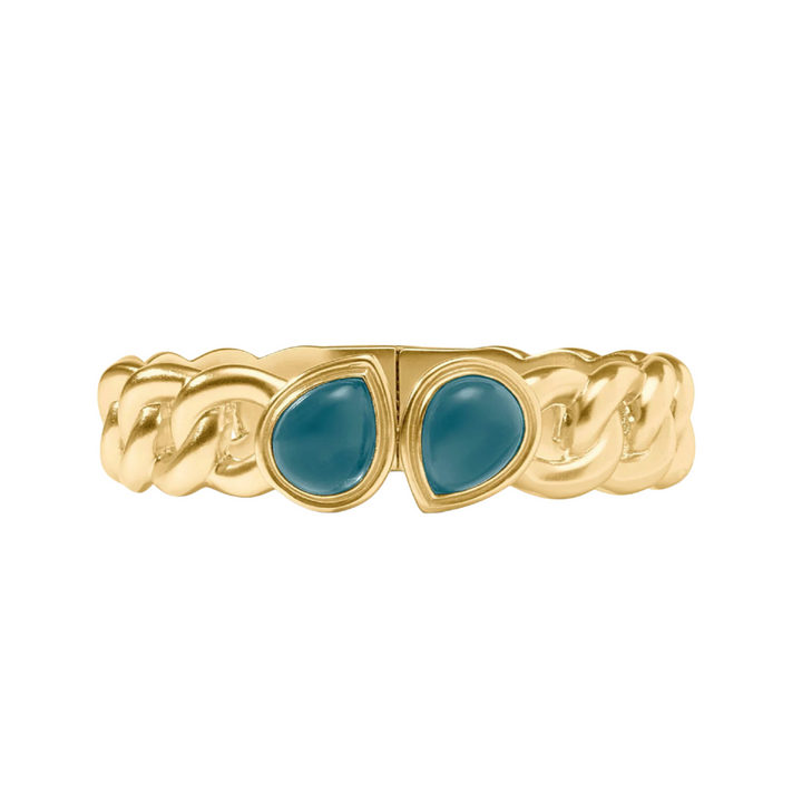 Dolce Hinge Bangle Small - Iridescent Montana Blue