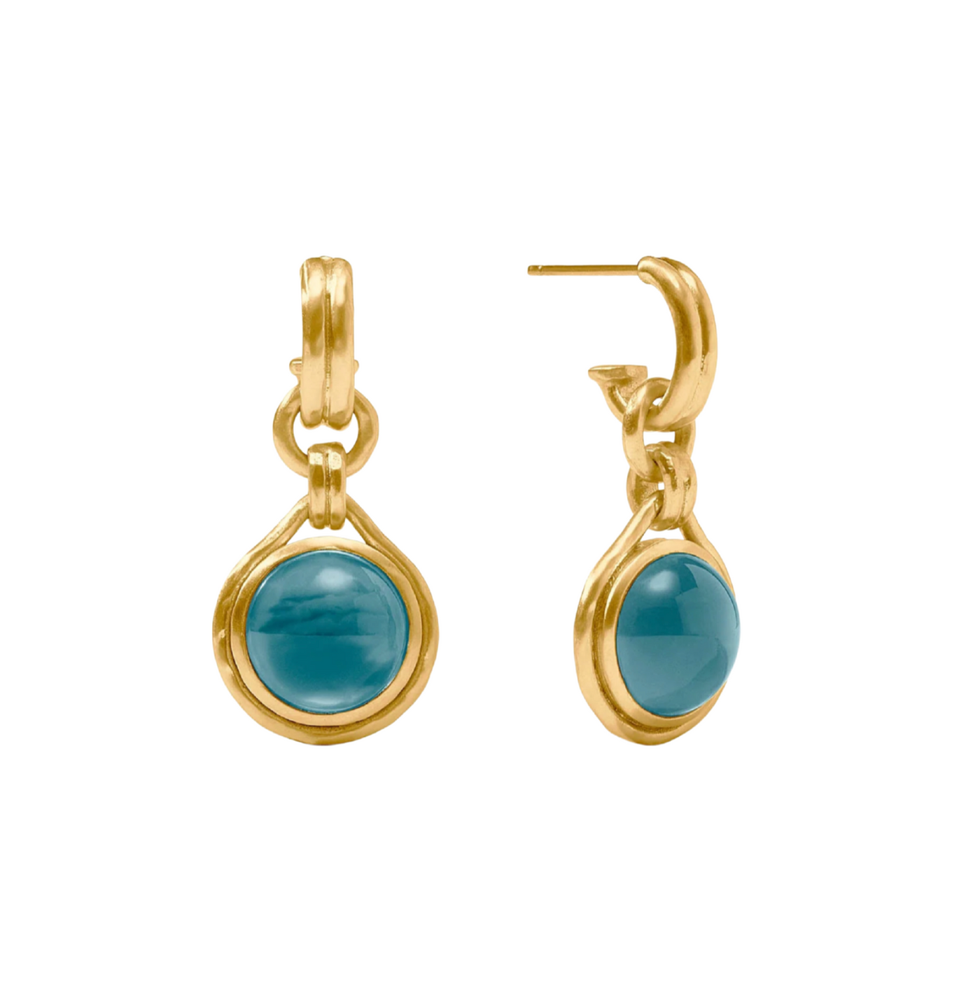Solara Hoop & Charm Earring - Iridescent Montana Blue