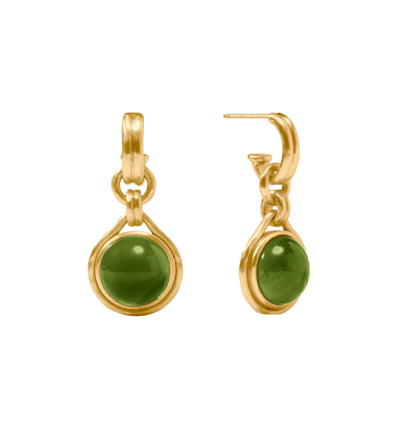 Solara Hoop & Charm Earring - Iridescent Palmetto Green